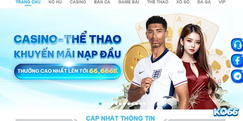 Đa dạng lựa chọn thể thao tại ko66